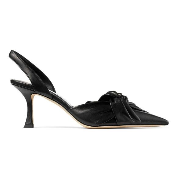 Jimmy Choo Hedera 70mm knot-detail Slingback Pumps Black 6.5 - Picture 1 of 10